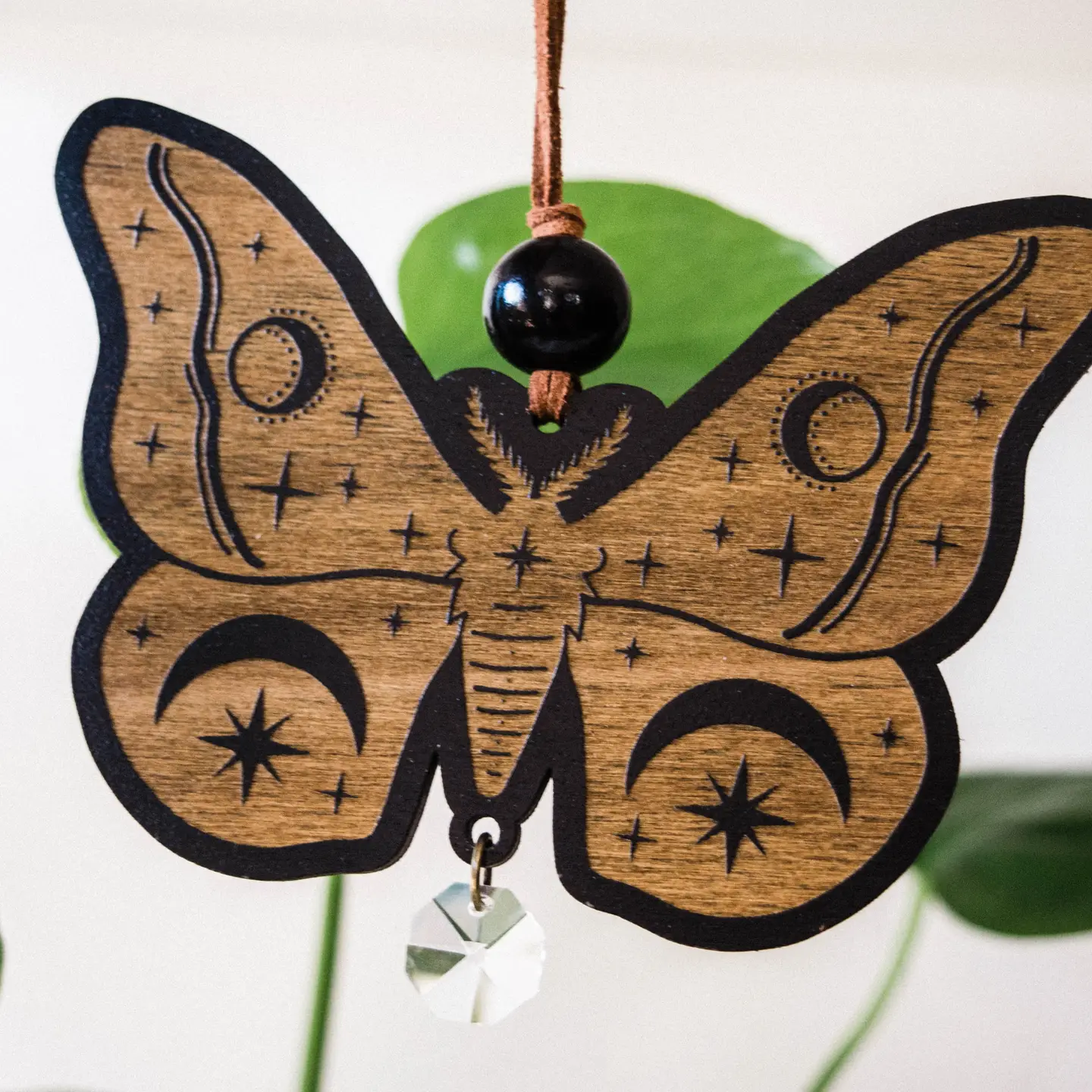 Celestial Moth Wooden Suncatcher