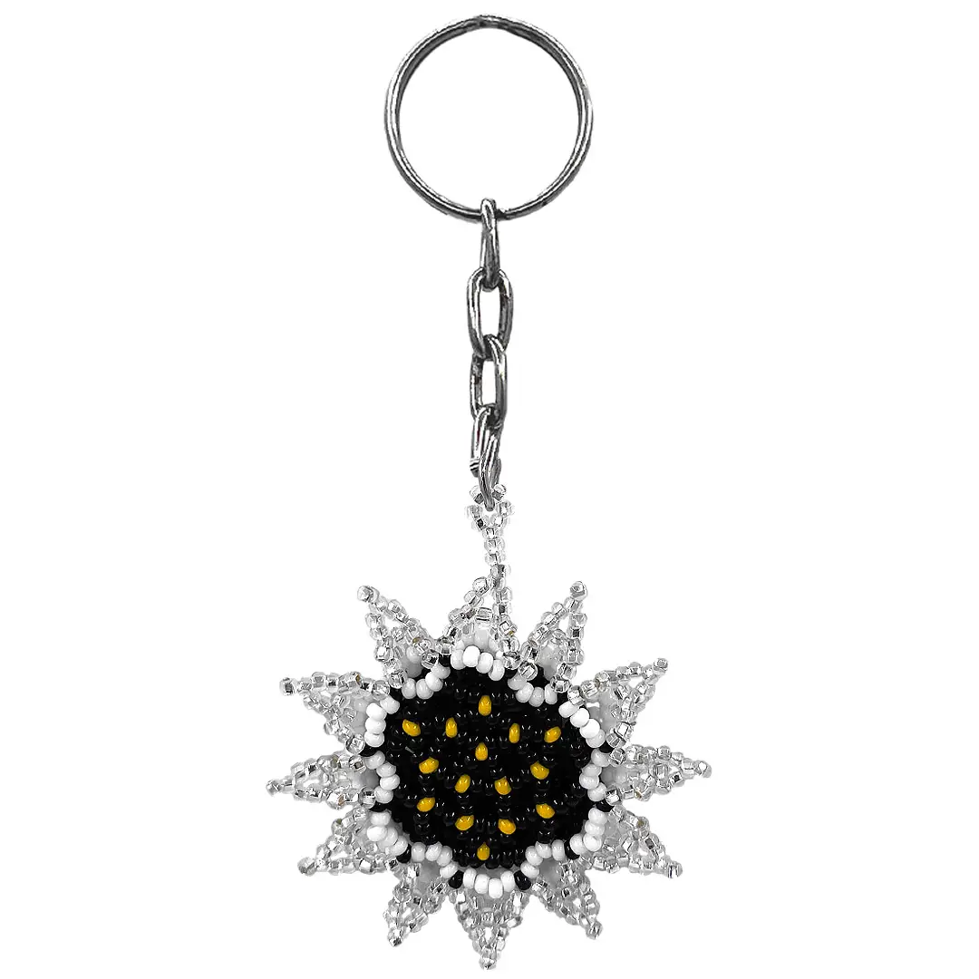 Beaded Sunflower Keychain