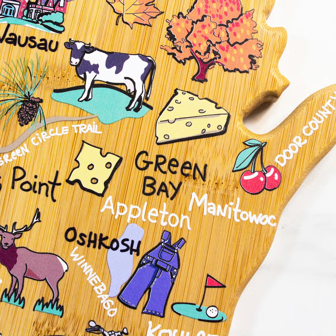 Wisconsin Cutting Board Fish Kiss