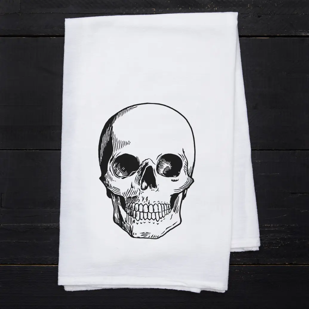 Skull Flower Sack Tea Towel
