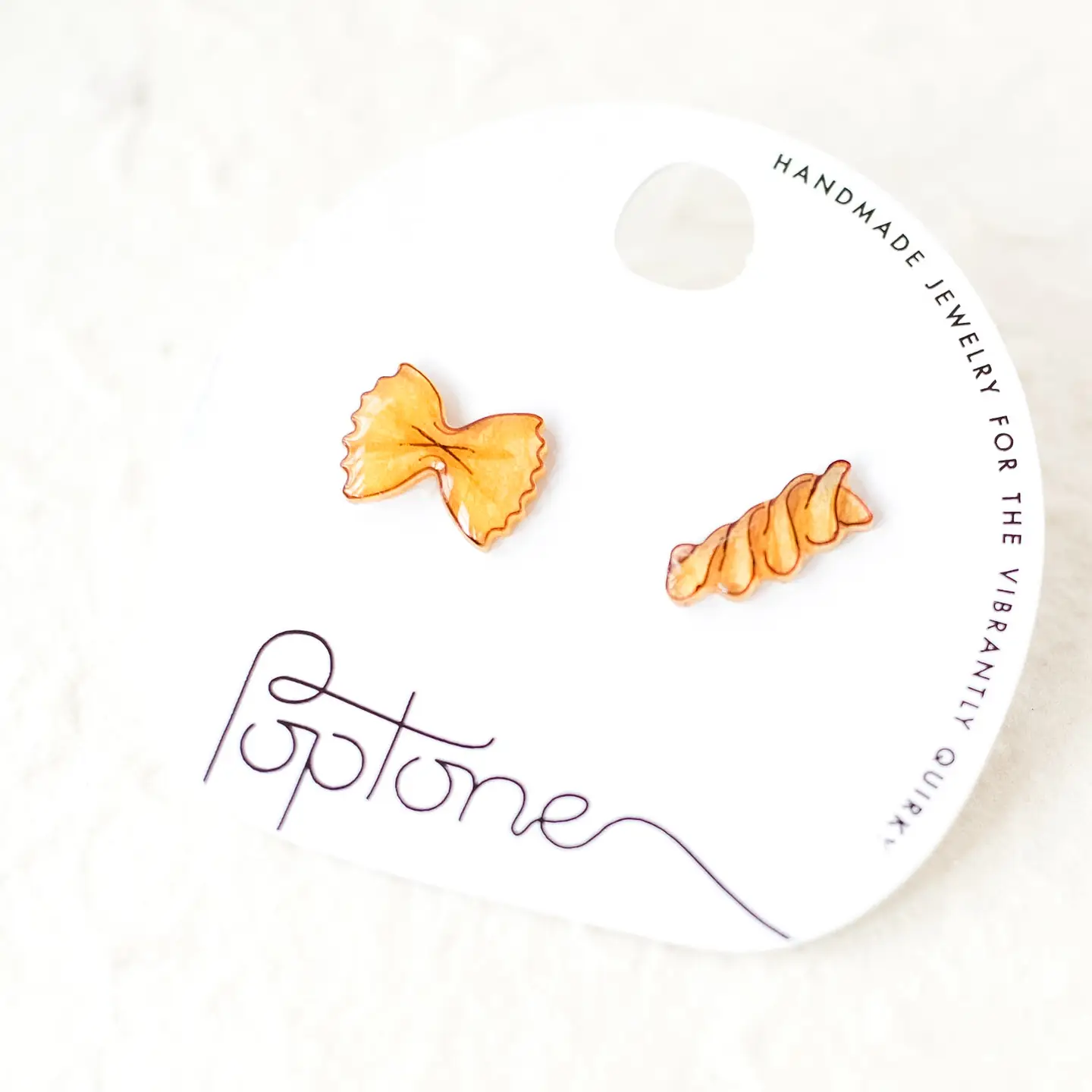 Pasta Bowtie + Rotini Stud Earrings