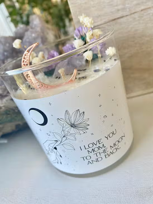 Love You Mom Moon Candle