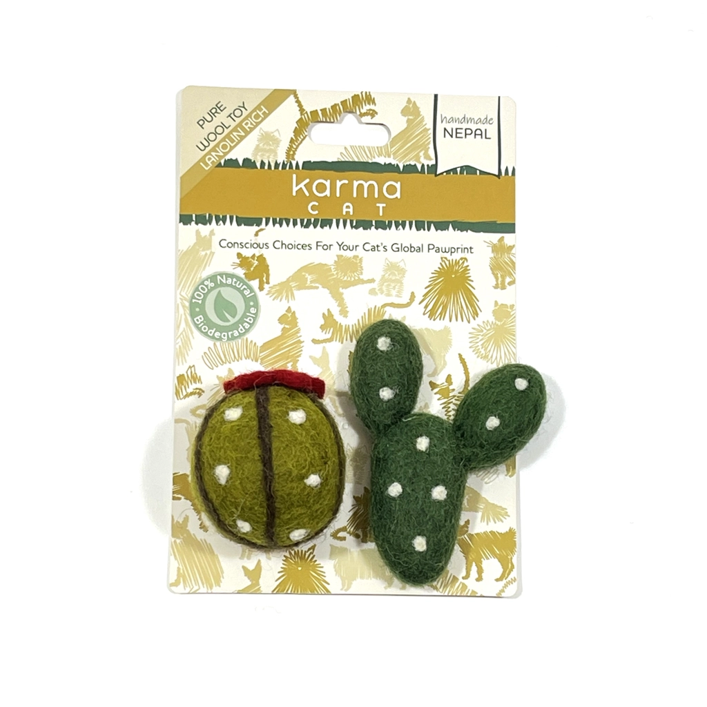 Wool Cat Toy Succulents 2pk