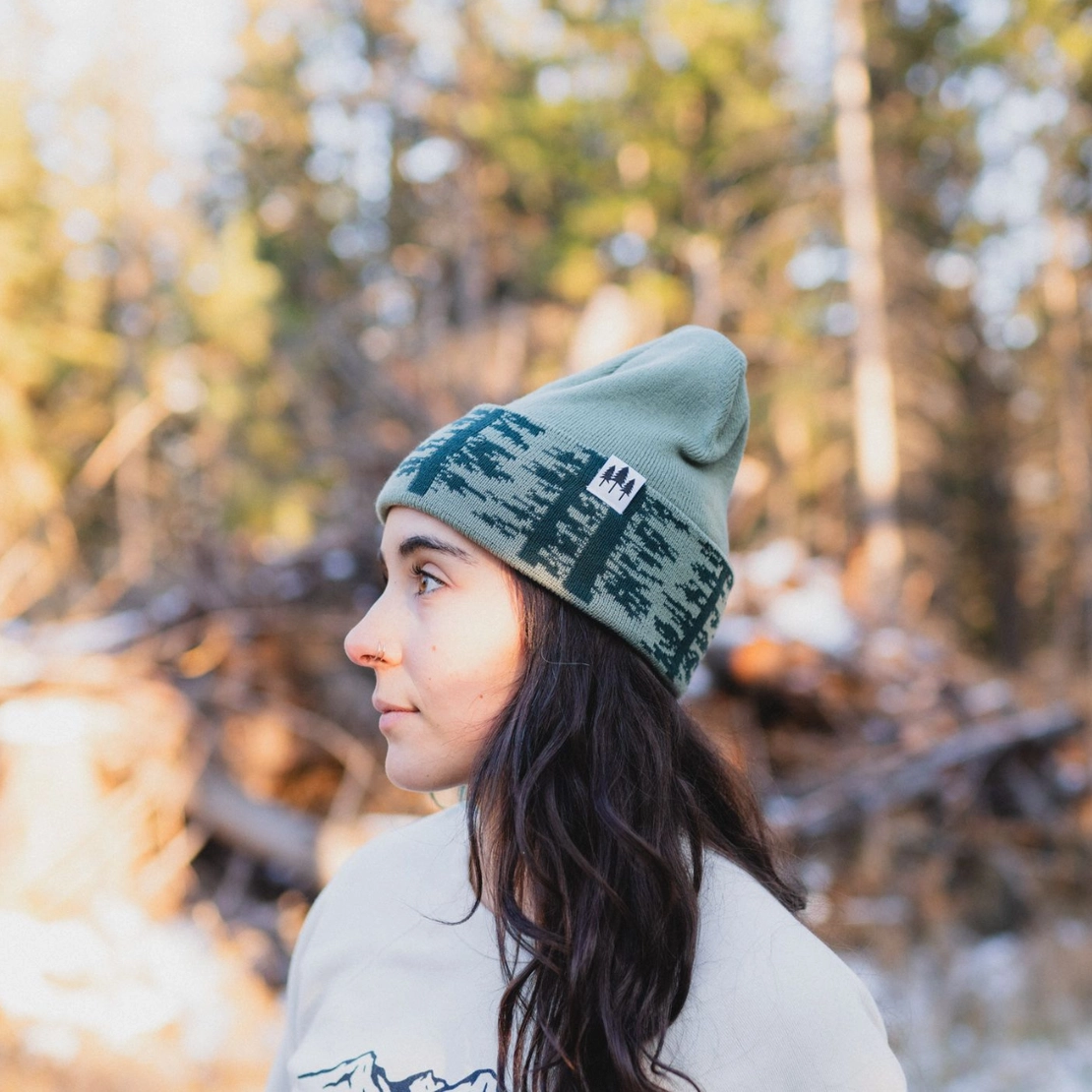 Woodland Foldover Beanie - Green