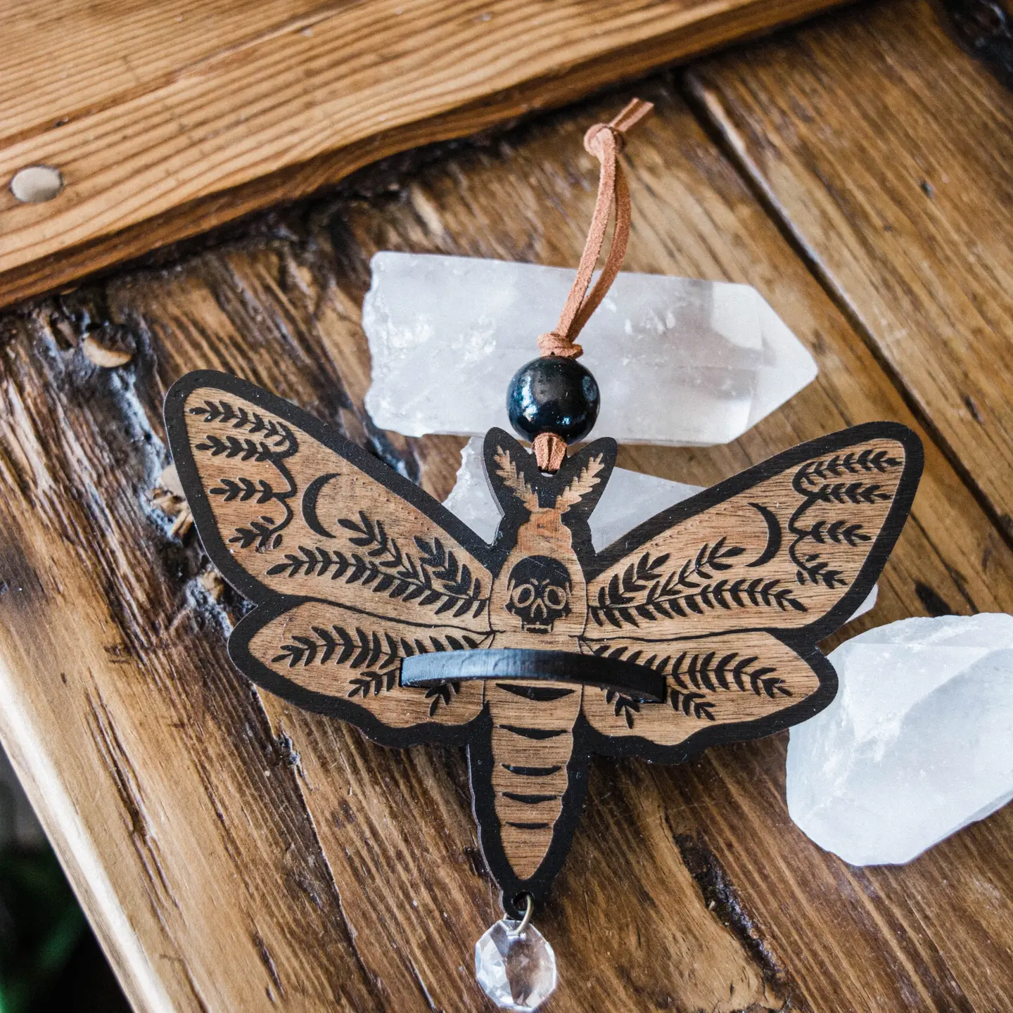 Death's Head Moth Air Plant Hanger Suncatcher
