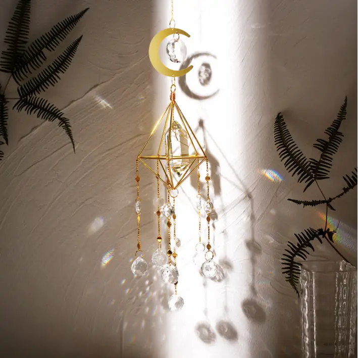 White Quartz Chandelier Prism Suncatcher