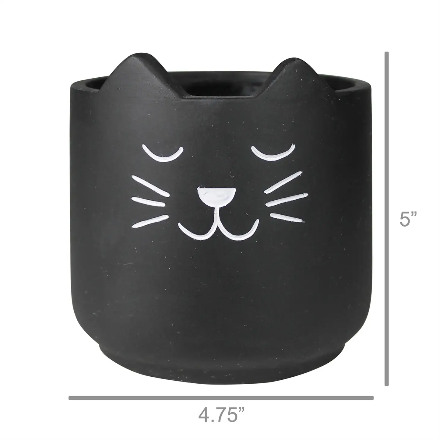 Cat Cachepot Black Small