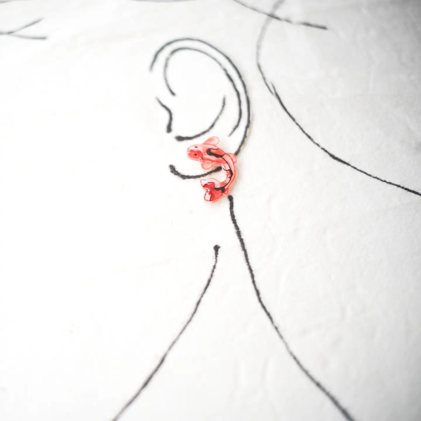 Orange Koi Fish Stud Earrings