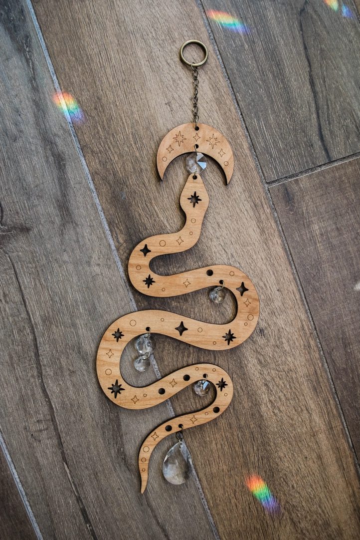 Snake Wooden Suncatcher