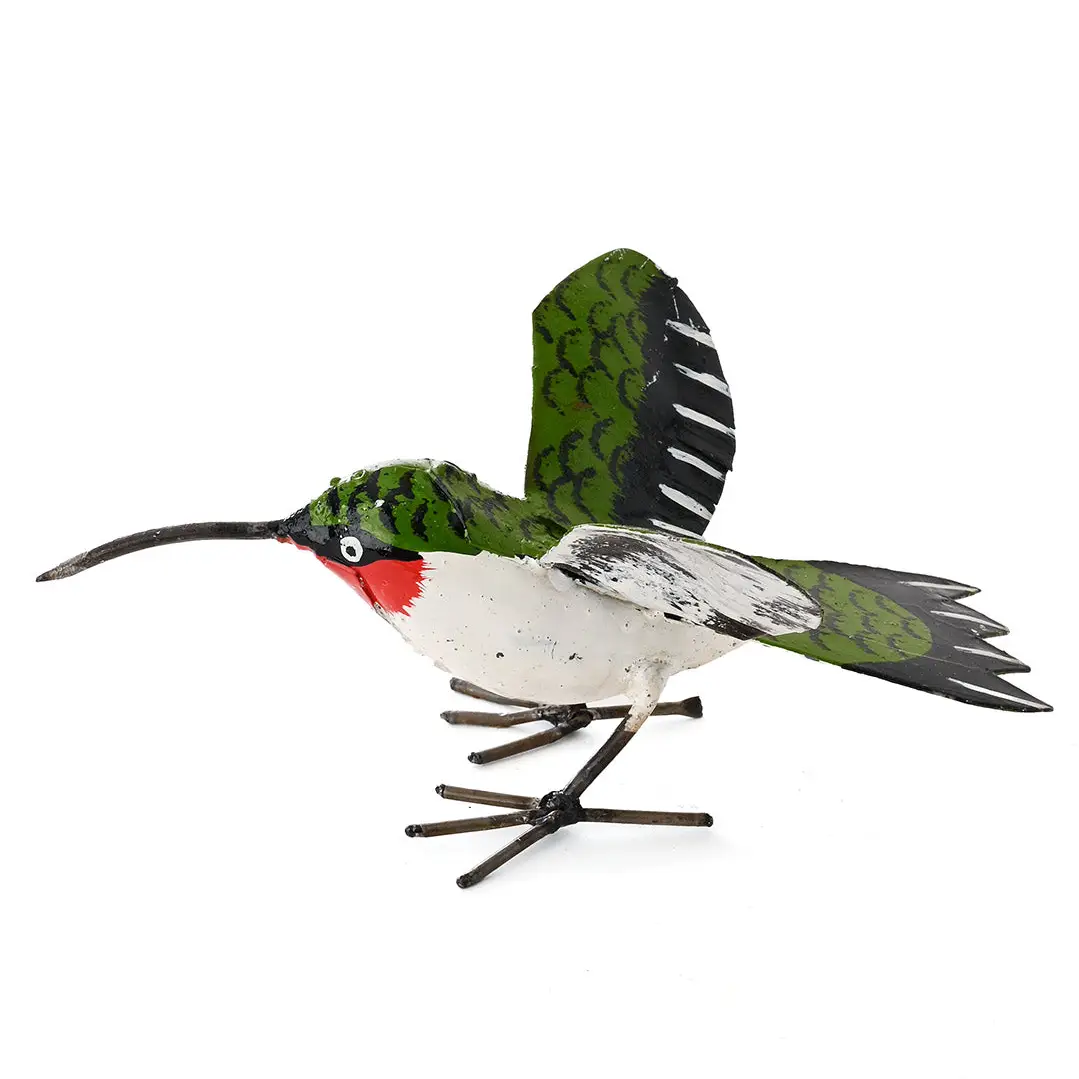 Recycled Metal Ruby Throated Hummingbird