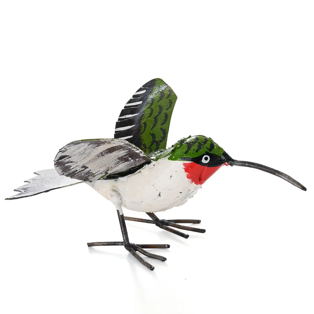 Recycled Metal Ruby Throated Hummingbird