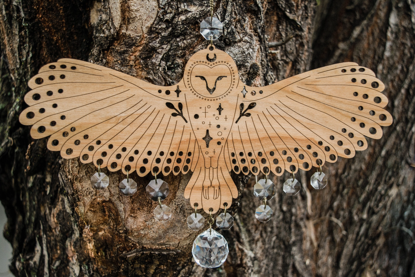 Owl Wooden Suncatcher