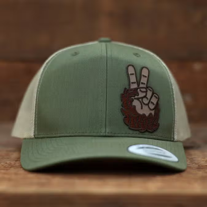 Bigfoot Peace Trucker Hat