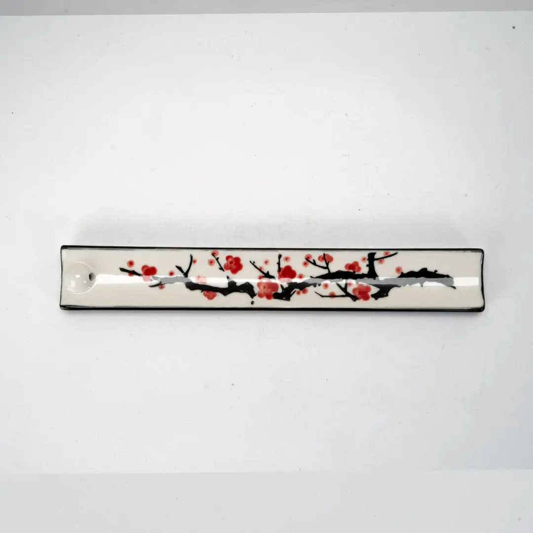 Ceramic Cherry Blossoms Incense Burner
