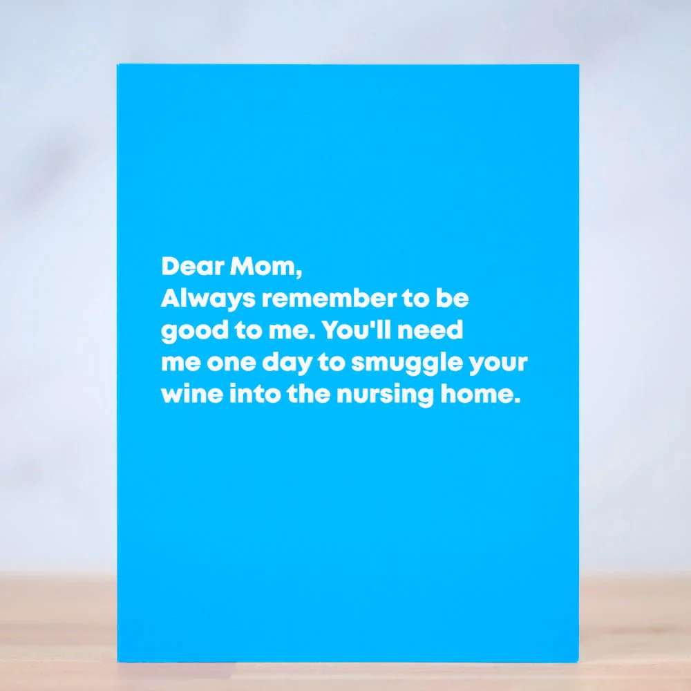 Smuggling Wine Mom's Day Card