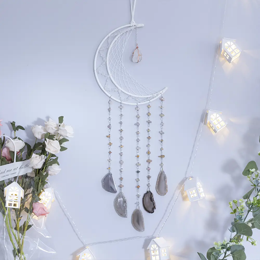 Crystal Agate Moon Wall Hanging