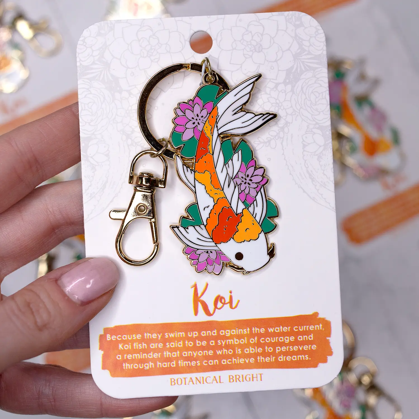 Koi Fish Lily Pad Keychain