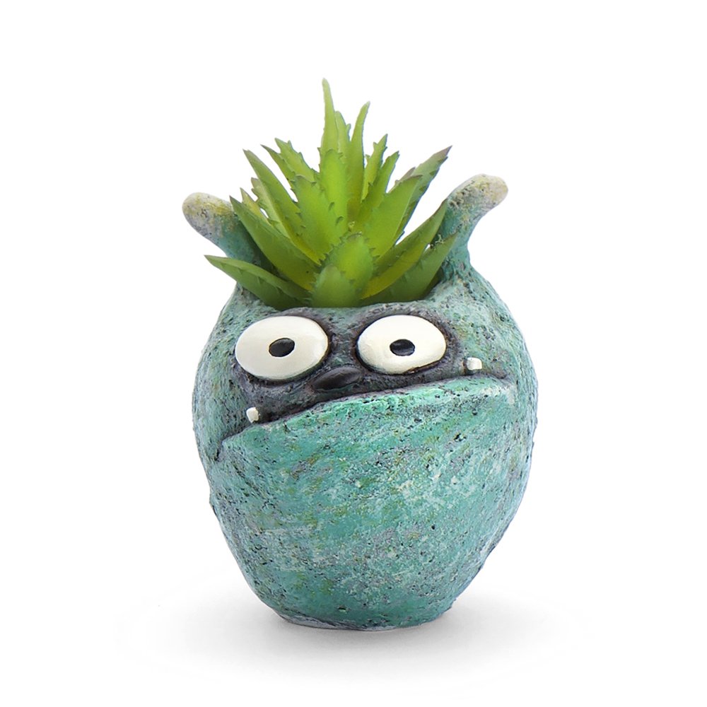 Pugsly Bloomies Mini Planter teal