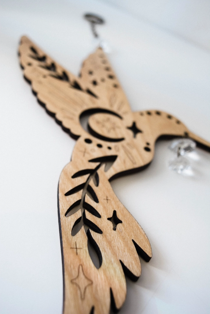 Hummingbird Wooden Suncatcher