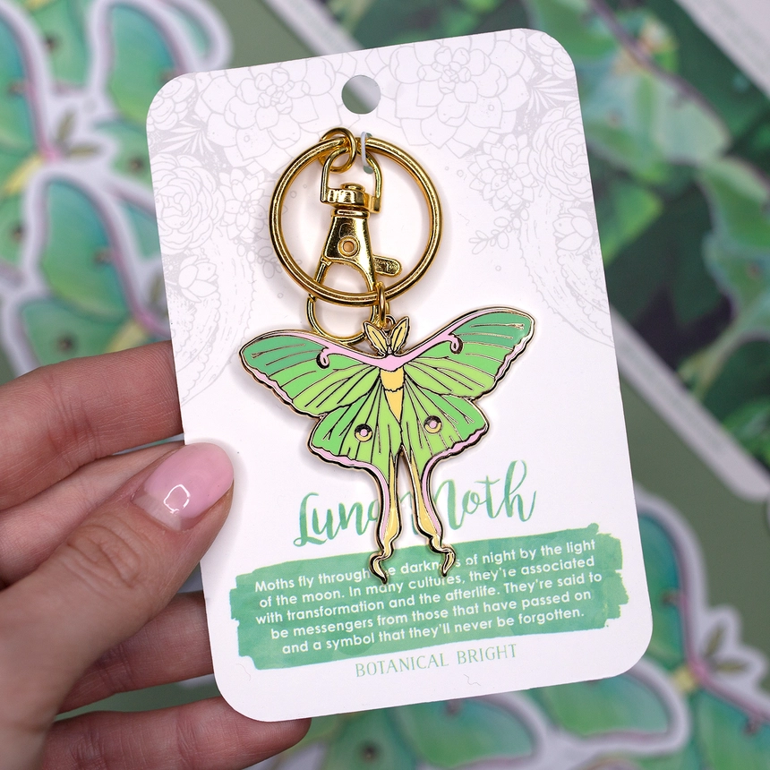 Luna Moth Keychain