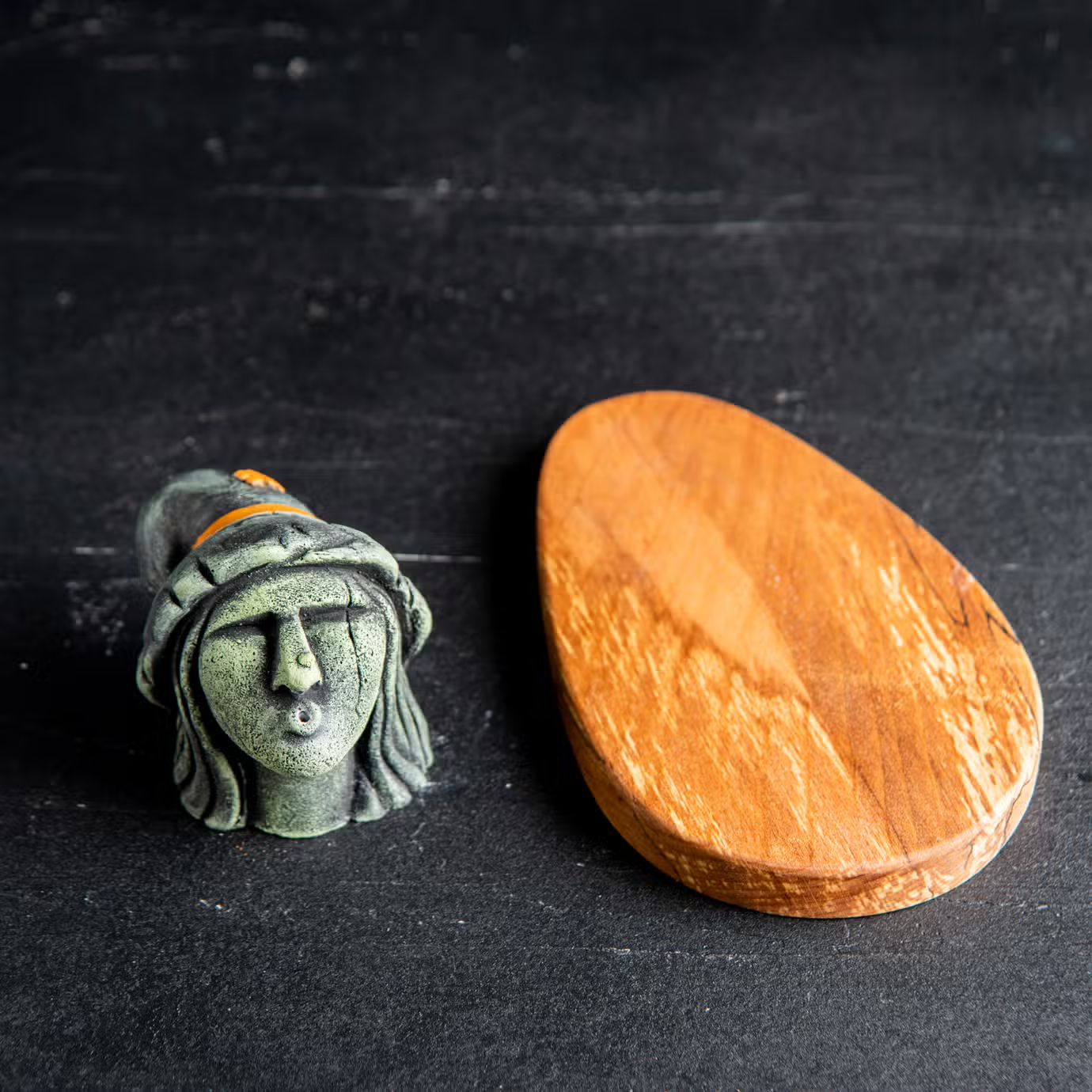 Stone Face Witch Incense Burner