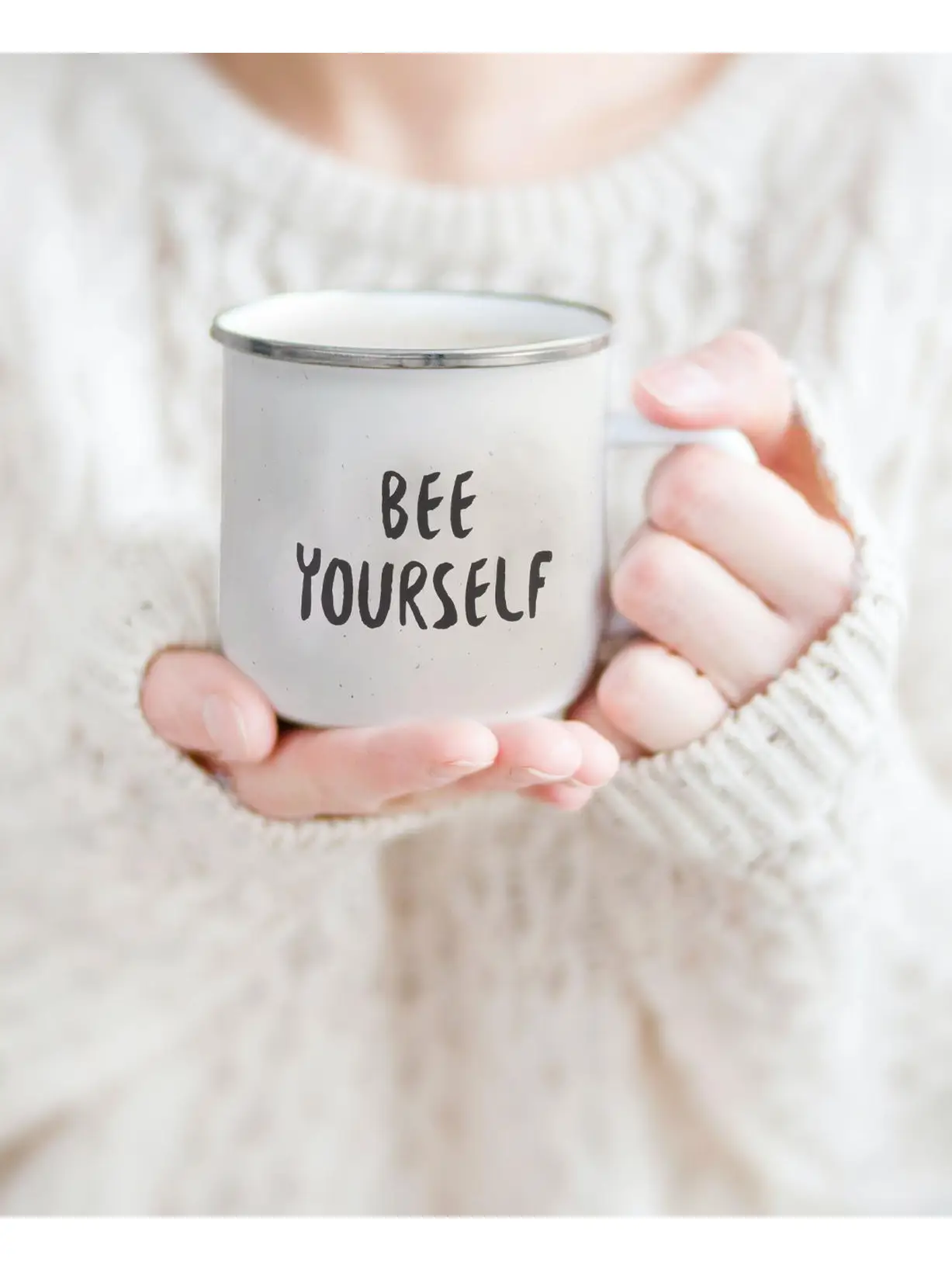 Bee Yourself Enamel Cup