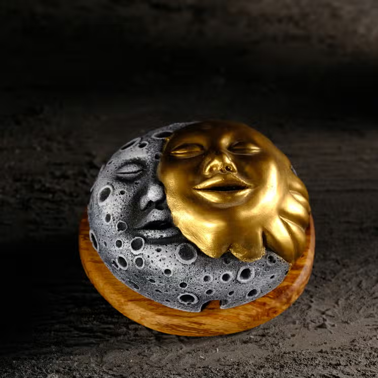 Moon & Sun Face Backflow Incense Burner