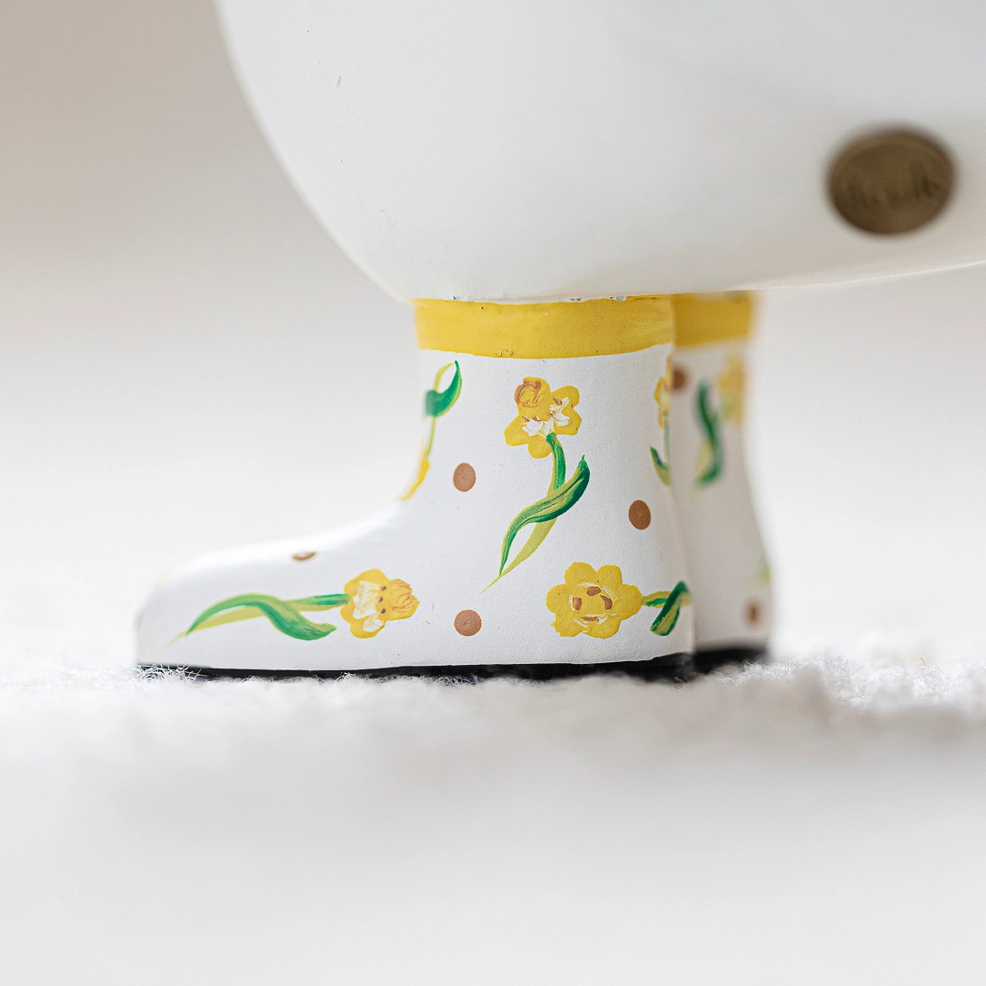 White Floral Duckling