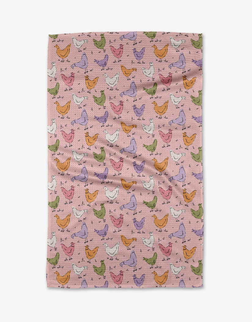 Geometry Tea Towel: Spring Chickens