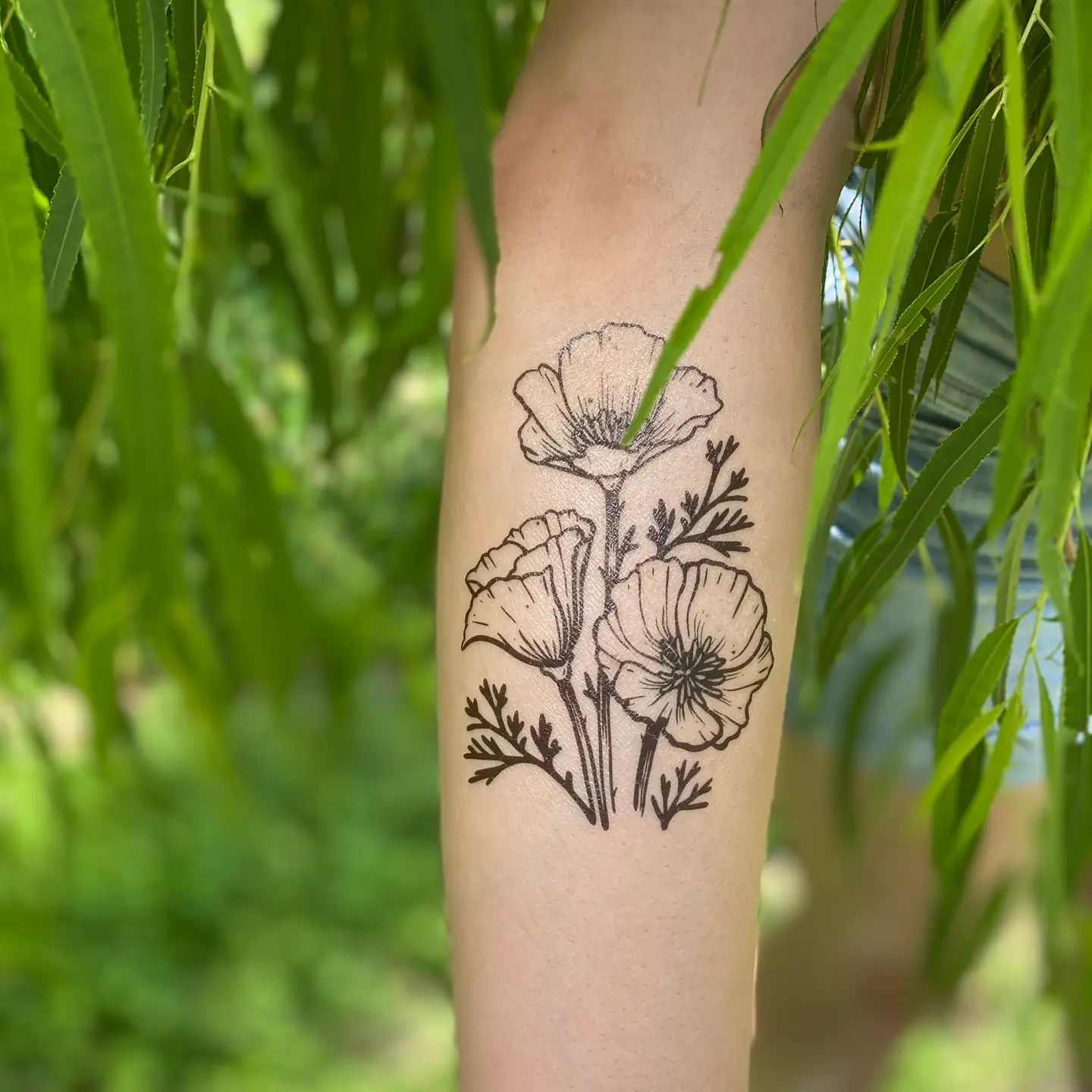 Golden Poppy Temp Tattoo