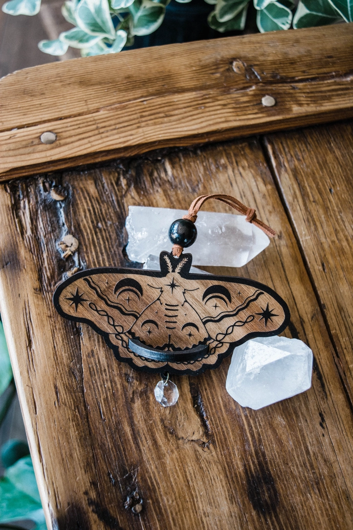 Lunar Moth Air Plant Hanger Suncatcher