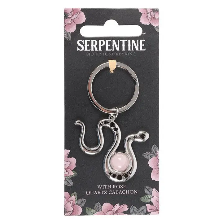 Snake w/ Rose Quartz Keyring