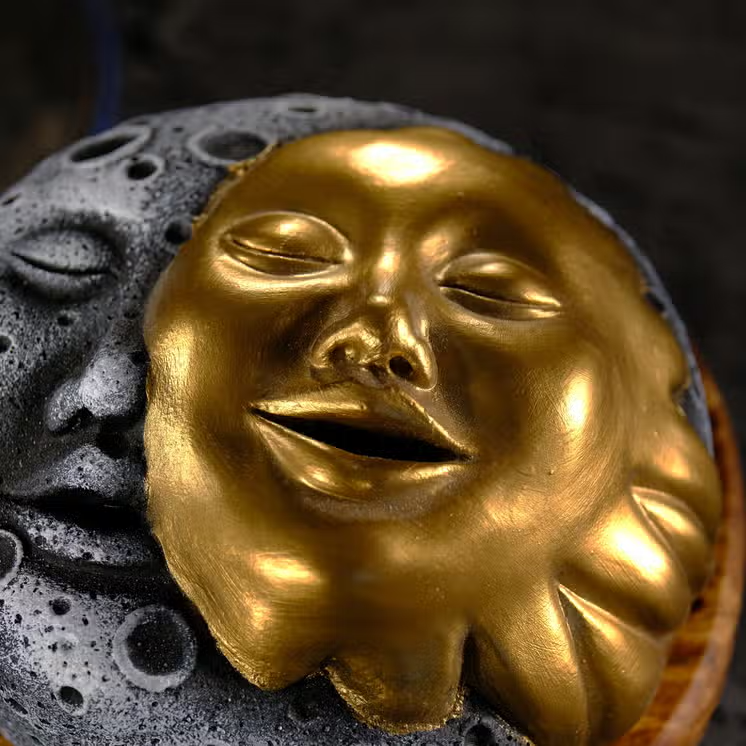Moon & Sun Face Backflow Incense Burner