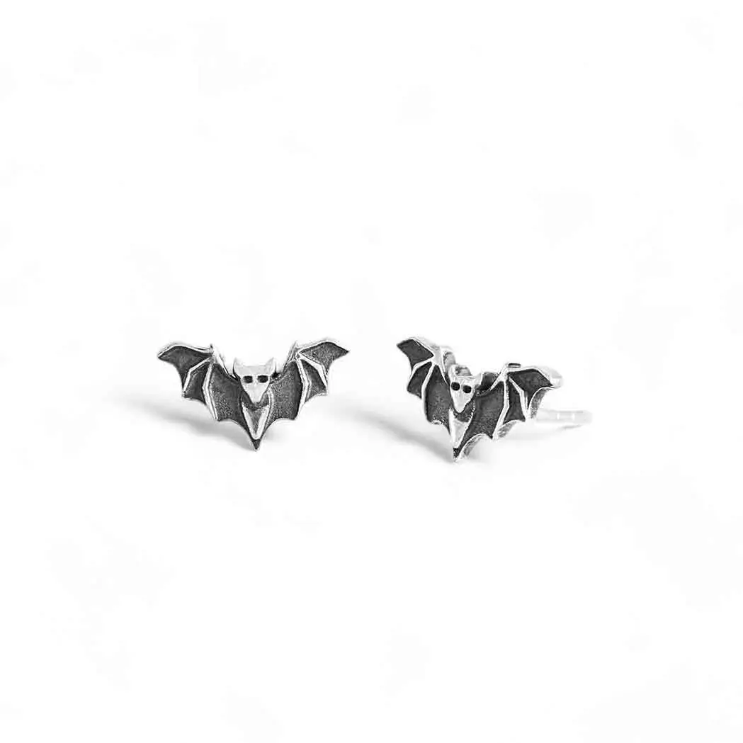 Bat Sterling Silver Earrings