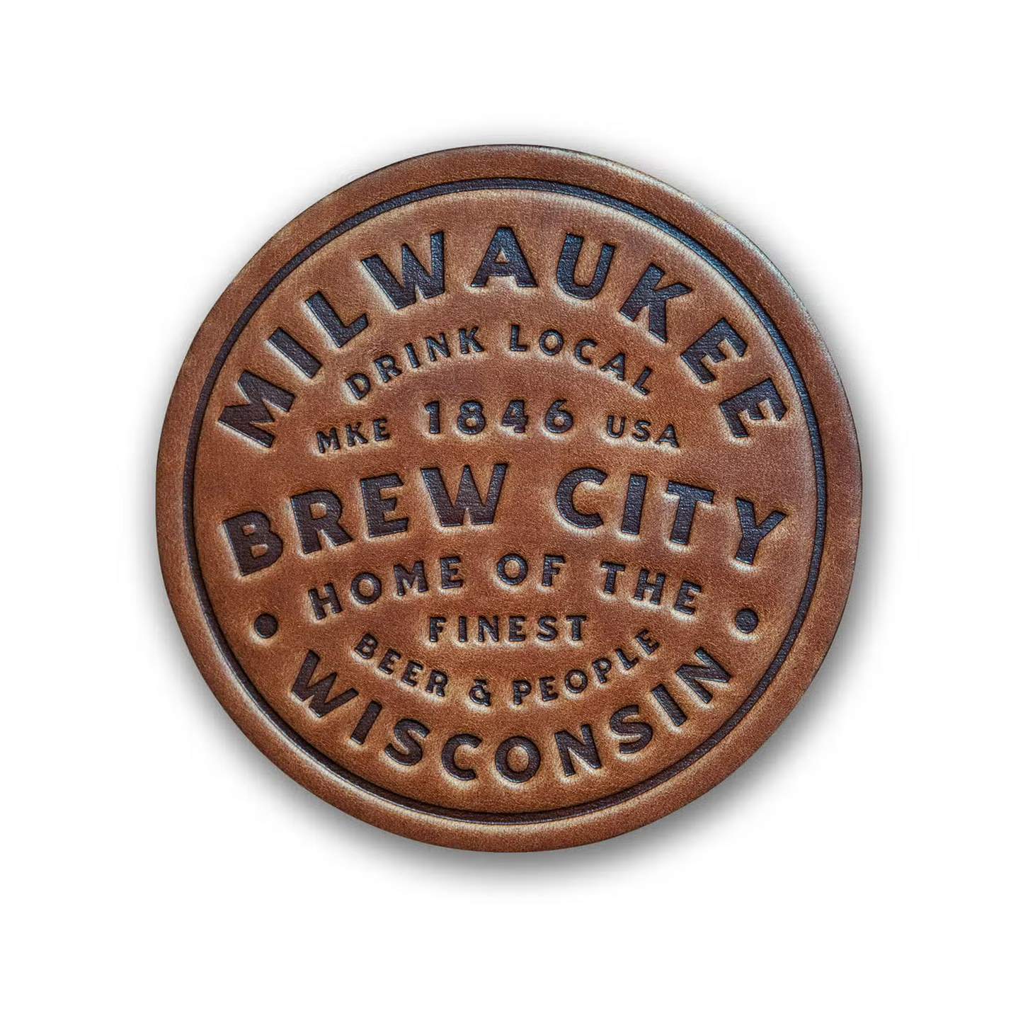 Leather Coaster - Milwaukee