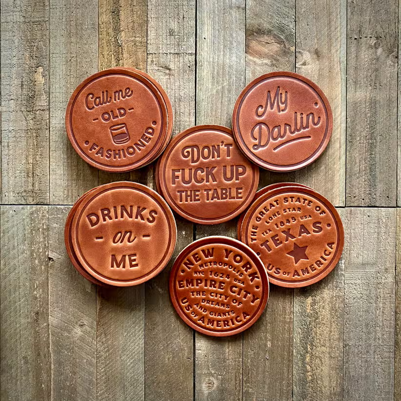 Leather Coaster - Call Me Old Fashioned