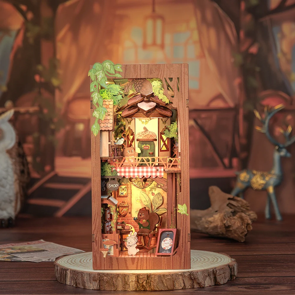 DIY Miniature Book Nook Kit: Squirrel Collector