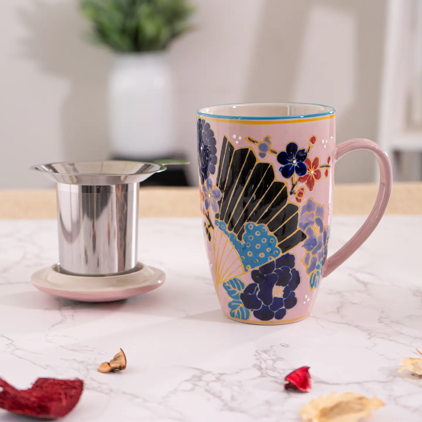 Tea Infuser Mug 15oz Festival Fan