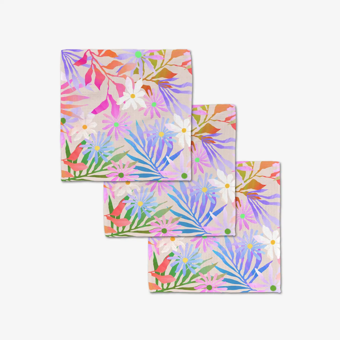 Geometry Luxe Washcloth Set: Bold Blossoms