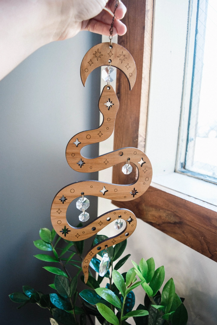 Snake Wooden Suncatcher