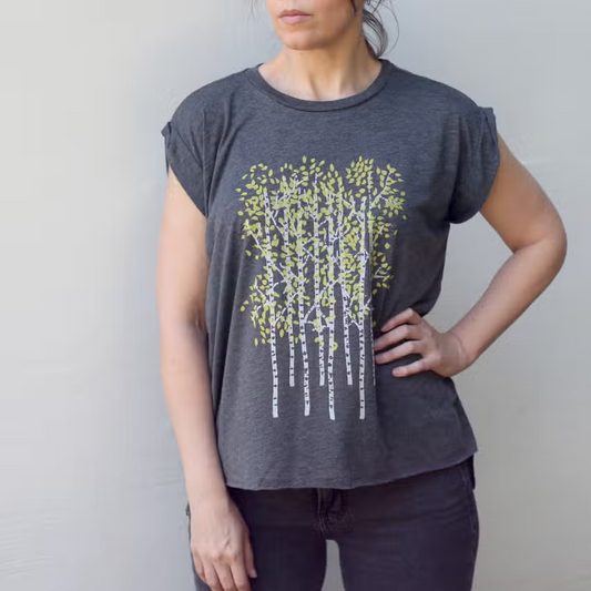 Aspen Trees Fall Muscle T-Shirt