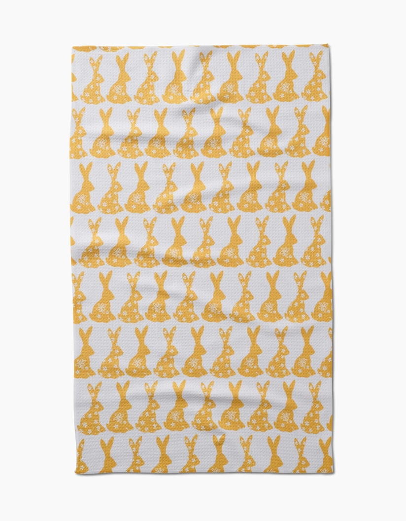 Geometry Tea Towel: Floral Spring Bunny