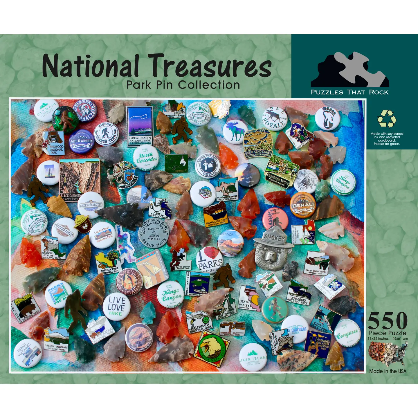 National Parks Pins Puzzle 550pc