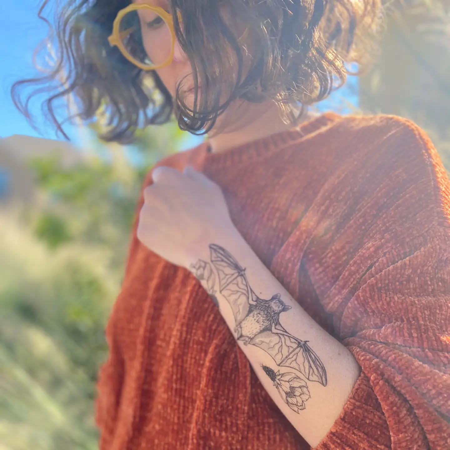Free-Tailed Bat Temp Tattoo