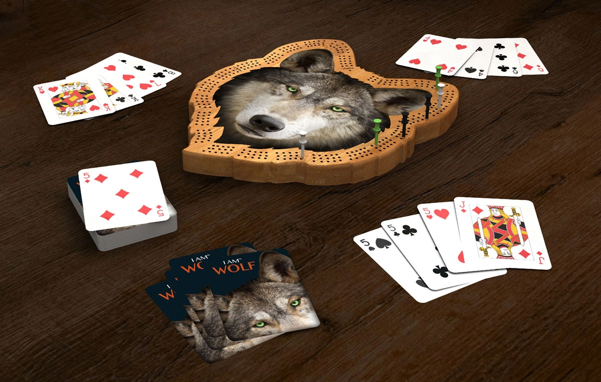 Wolf Cribbage Board