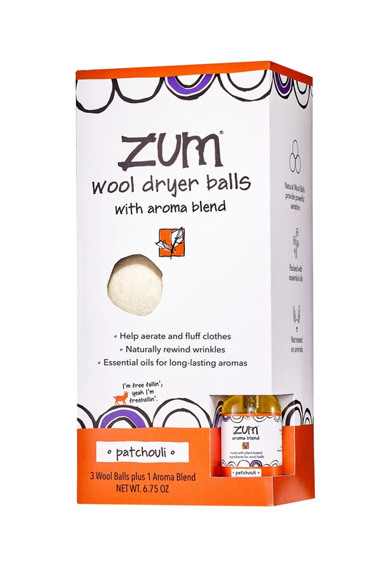 Zum Wool Dryer Balls w/ Oil - Patchouli