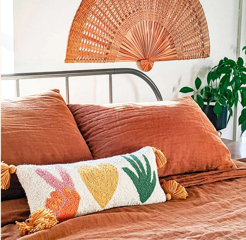 Peace Love Plants Tassels Hook Pillow