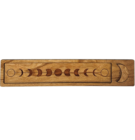 Moon Phases Cherry Wood Incense Burner