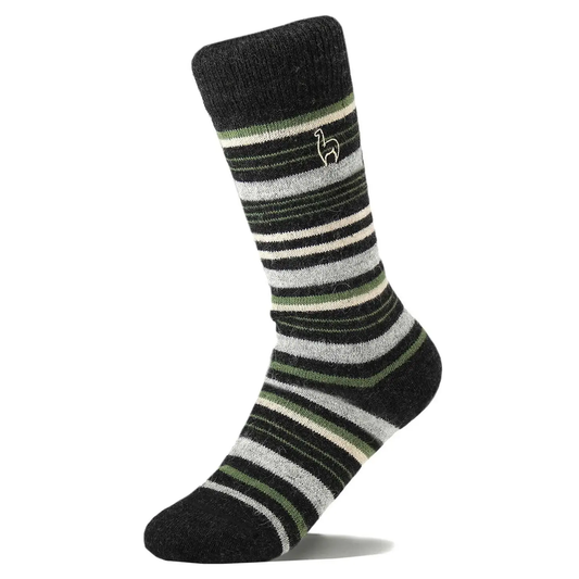 Alpaca Socks Striped Moss