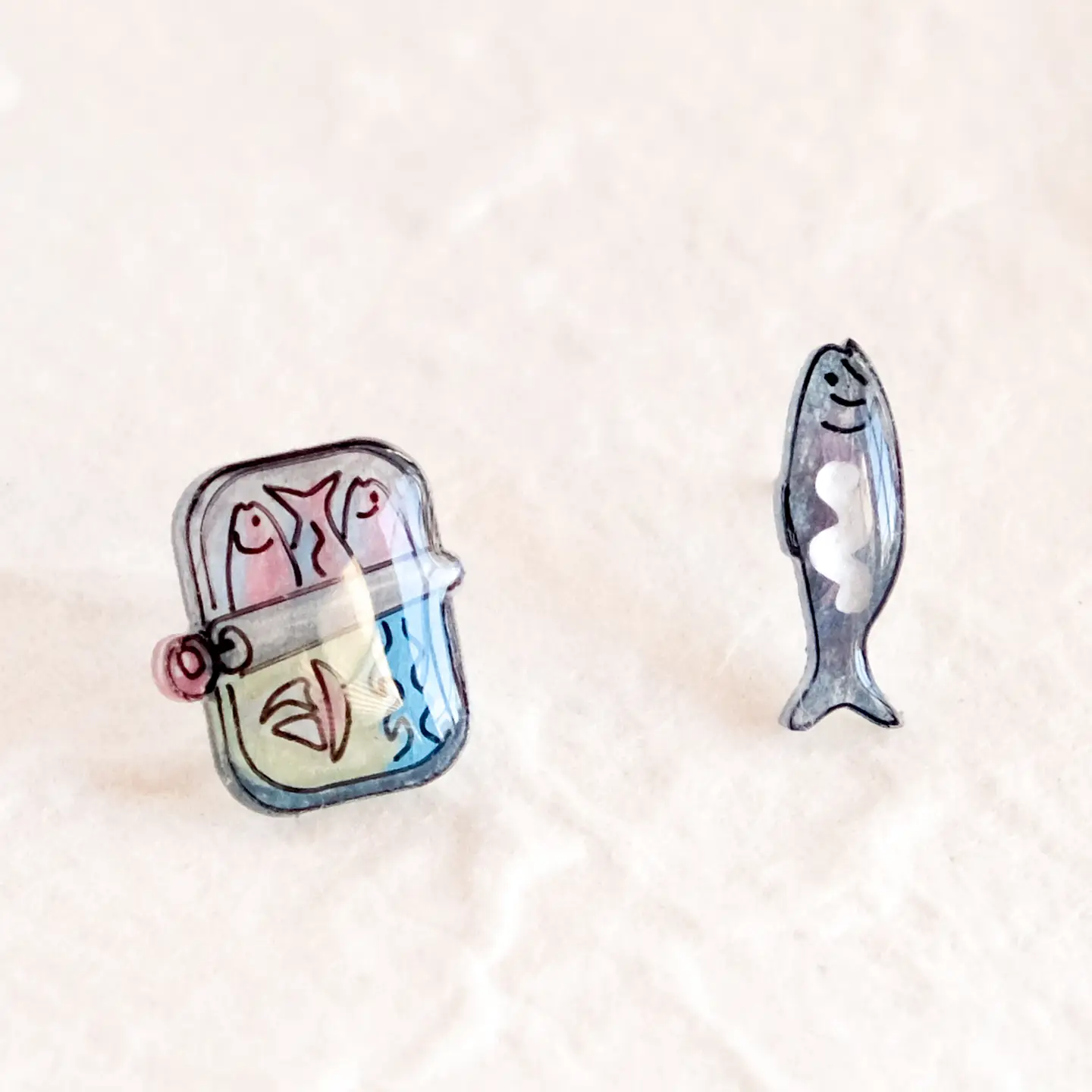 Sardines Canned Fish Stud Earrings